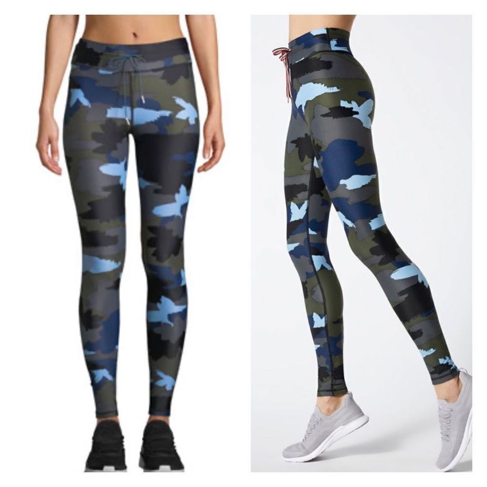 The Upside Women's Abstract Camo‎ Print Yoga Workout Leggings Multi-Color Size 8